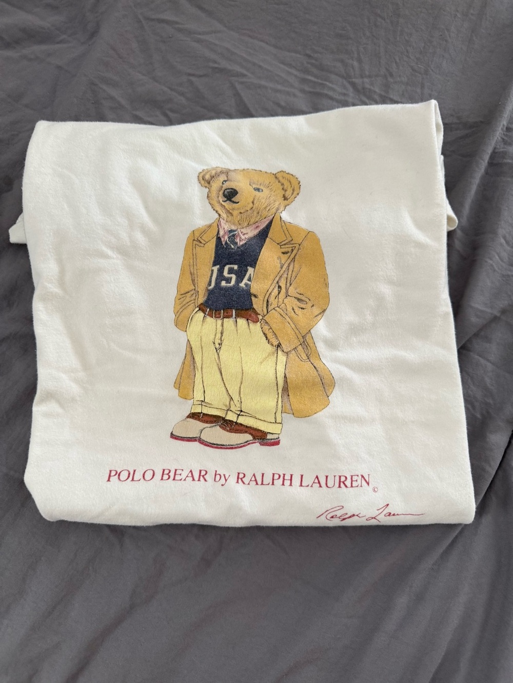 Ralph Lauren early 90’s White Polo Bear Graphic t shirt